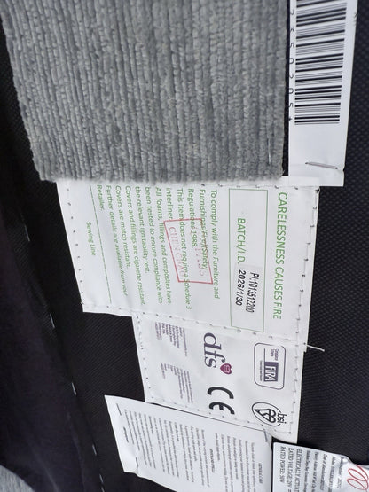 DFS Steller Power Recliner Slider Corner Sofa In Mist Grey Fabric