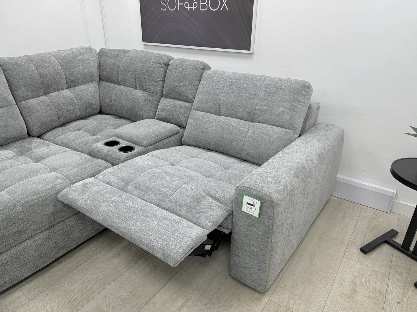 DFS Steller Power Recliner Corner Sofa In Mist Grey