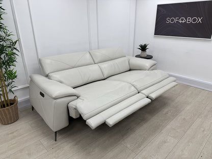 DFS Caldo 3 Seater Power Recliner Sofa In Fossil Leather