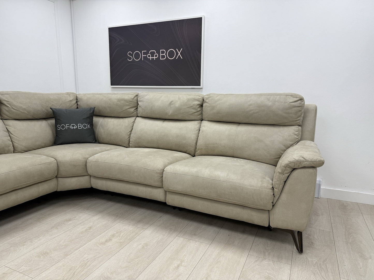 Furniture Village Contempo Corner Sofa In Beige