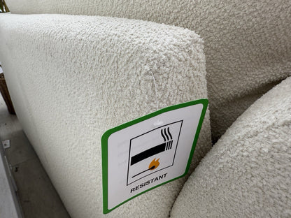Sofology Marble Arch Loveseat Cuddle Chair In Cream Boucle Fabric