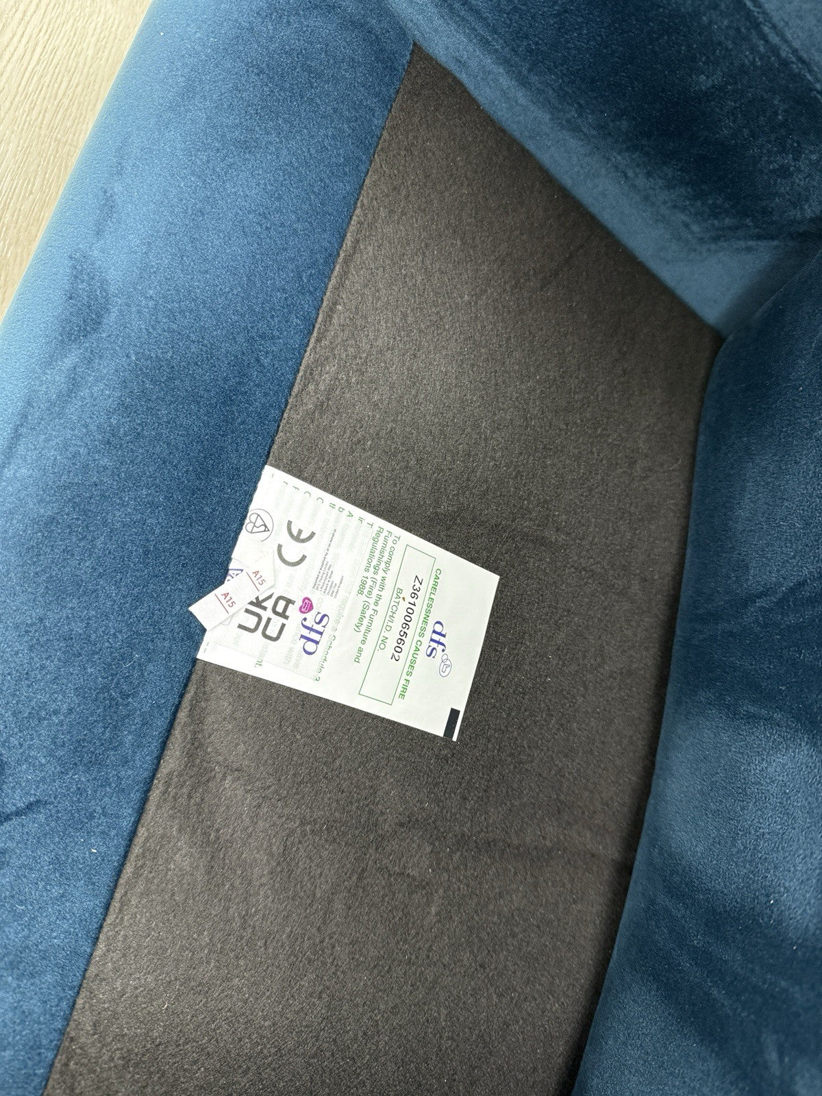 DFS Peace Accent Chair In Blue Velvet
