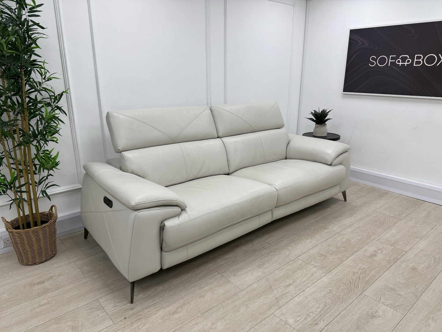 DFS Caldo 3 Seater Power Recliner Sofa In Fossil Leather