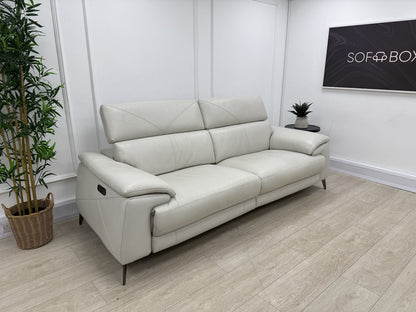 DFS Caldo 3 Seater Power Recliner Sofa In Fossil Leather