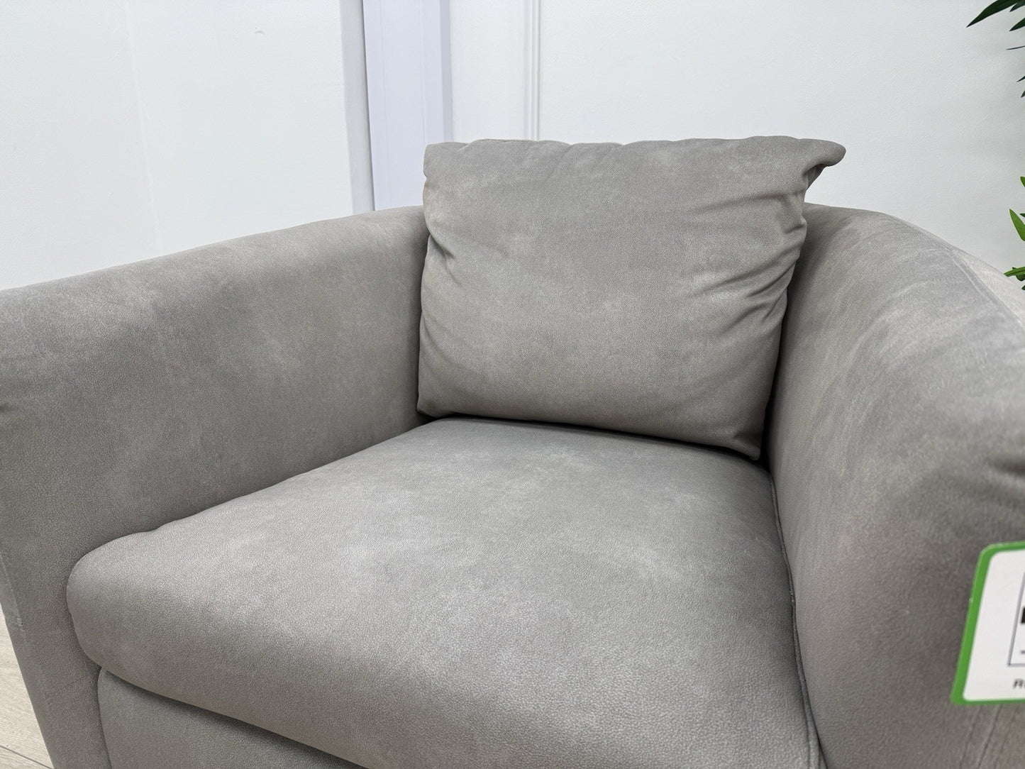 Sofology Marvella Swivel Accent Chair In Flecked Fabric Stone