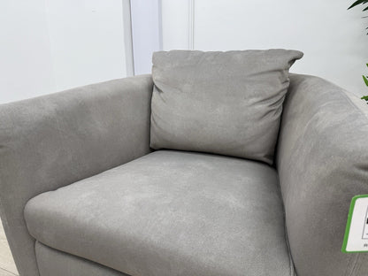 Sofology Marvella Swivel Accent Chair In Flecked Fabric Stone