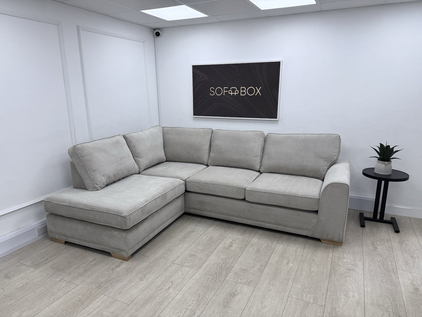 DFS Orka Corner Sofa In Silver Fabric