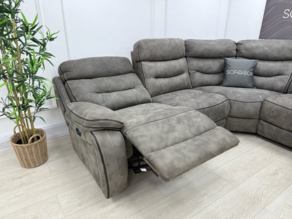 DFS Noah Power Recliner Corner Sofa In Grey