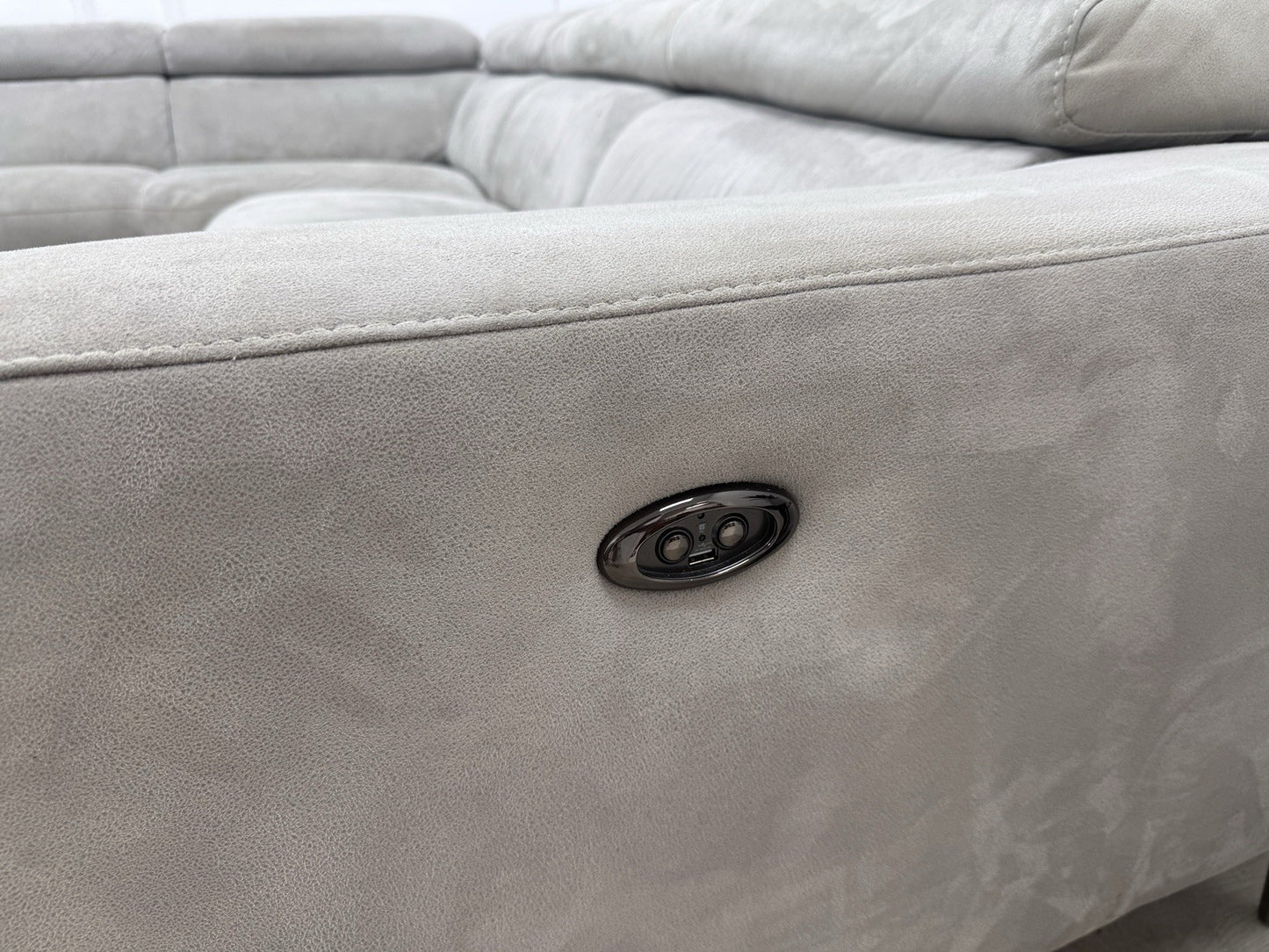 Fishpools Bella Power Recliner Corner Sofa & Amalfi Swivel Chair Set Dove Grey