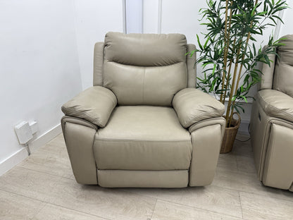 DFS Trek Power Recliner Chair In Taupe Leather