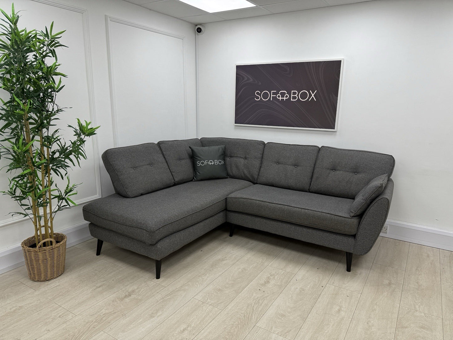 DFS Zinc French Connection Corner Sofa In Grey