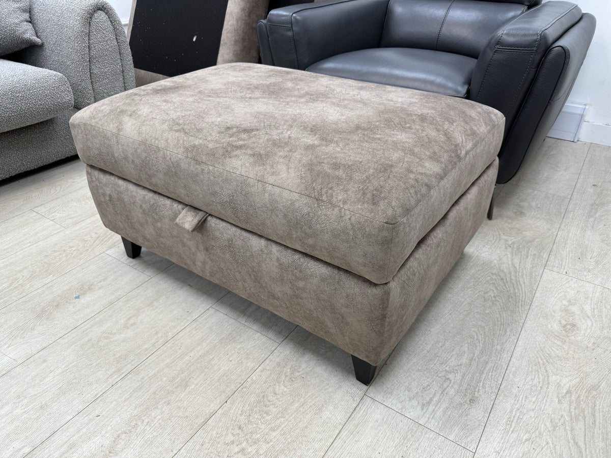 DFS Devine Storage Footstool In Chocolate Fabric