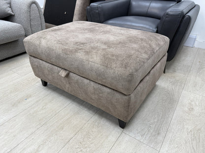 DFS Devine Storage Footstool In Chocolate Fabric