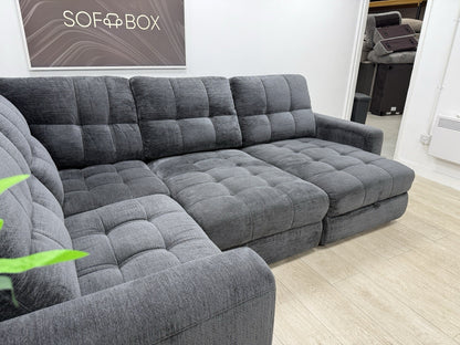 DFS Steller Power Recliner Corner Sofa In Nuova Black Fabric