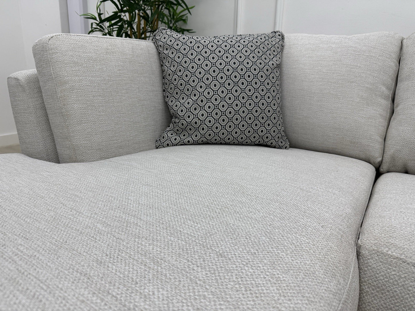 DFS Longbeach / Ada L Shape Chaise Sofa In Light Grey Fabric