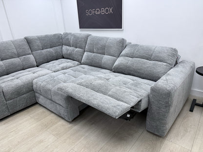 DFS Steller Power Slider Corner Sofa In Mist Grey
