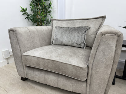 DFS Cherished Grande 4 Seater Sofa & Armchair Set In Oatmeal Self Piped