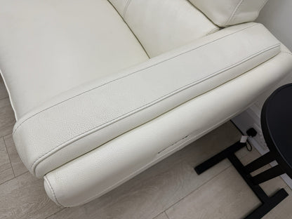 DFS San Antonio Power Recliner Corner Sofa In Snow Leather