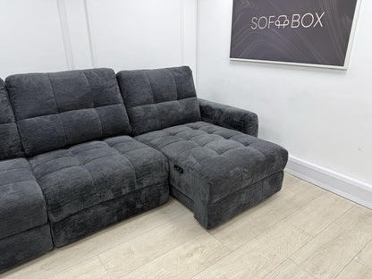 DFS Steller XL Power Chaise Recliner Sofa In Nuova Black Fabric