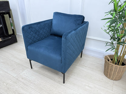 DFS Tub Accent Chair In Blue Velvet