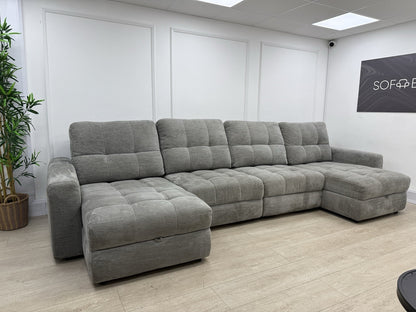 DFS Steller U Shape Power Slider Sofa In Mist Grey