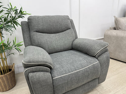 DFS Trek Power Recliner Chair In Charcoal Fabric