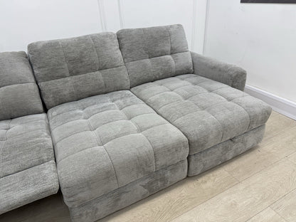 DFS Steller L Shape Power Slider Sofa In Mist Grey