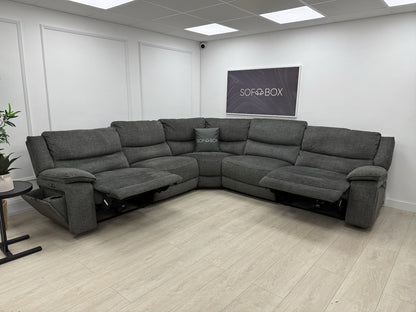 DFS Iverson Power Recliner Corner Sofa In Dark Grey