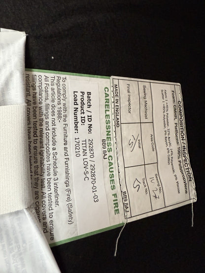 Sofology Titan Fabric Loveseat Full Back in Marina Stone/Stone Mix