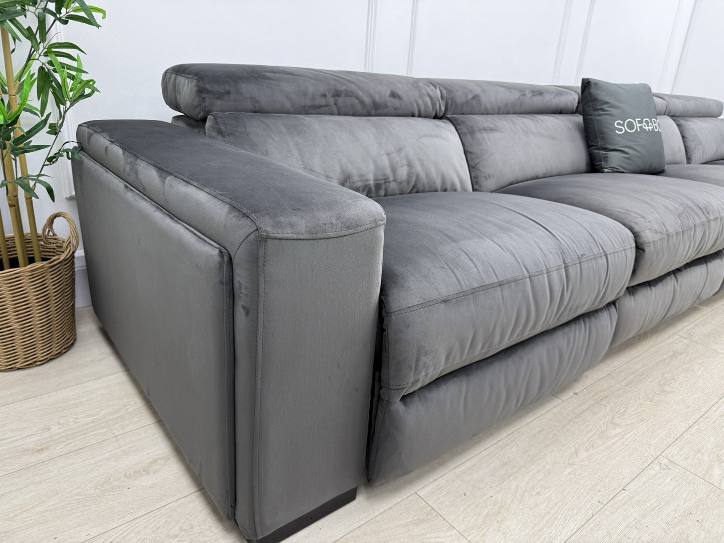 DFS Wander XL 6 Seater Power Recliner In Charcoal Velvet