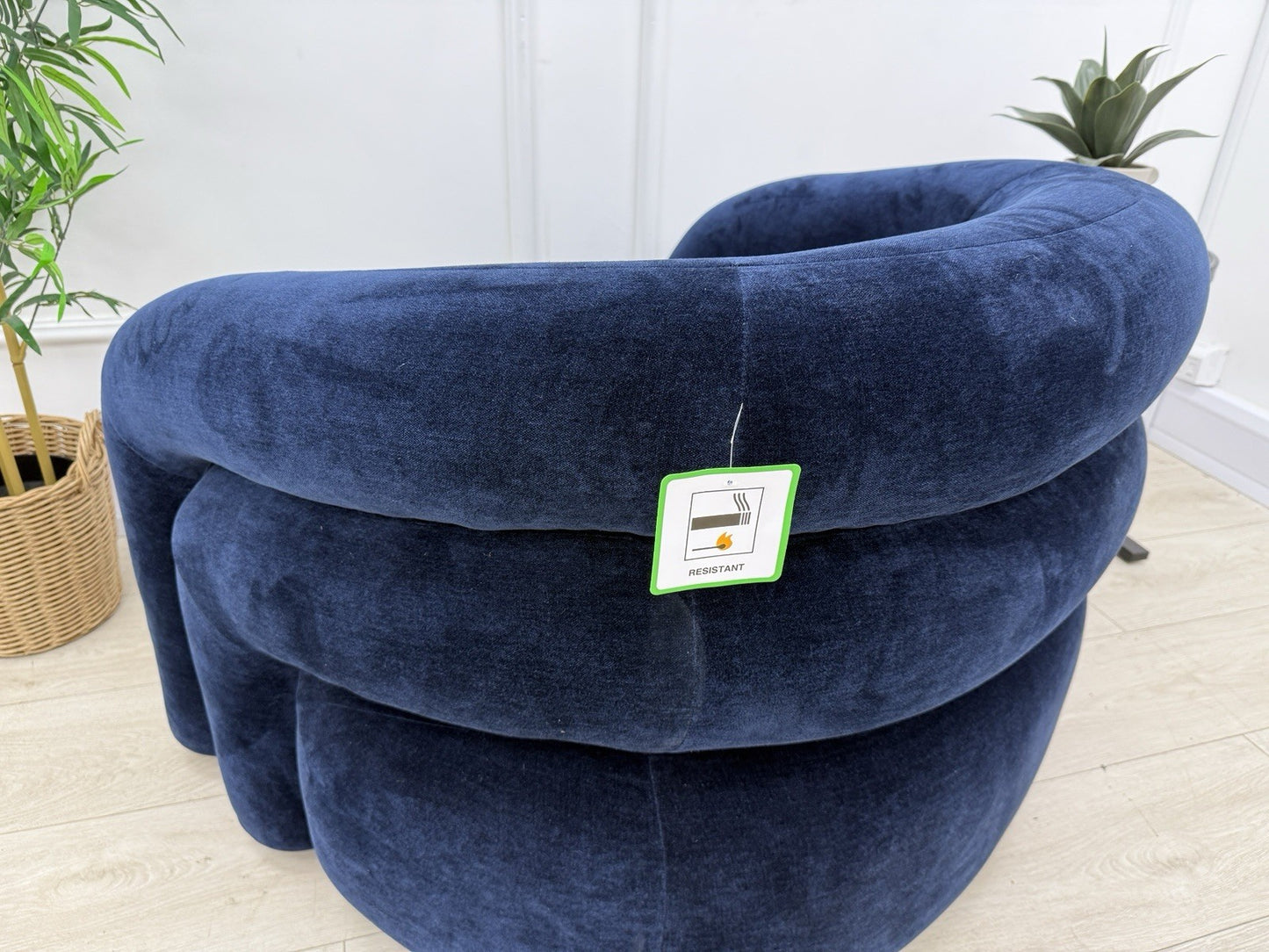 Sofology Dalston Fabric Swivel Chair In Navy