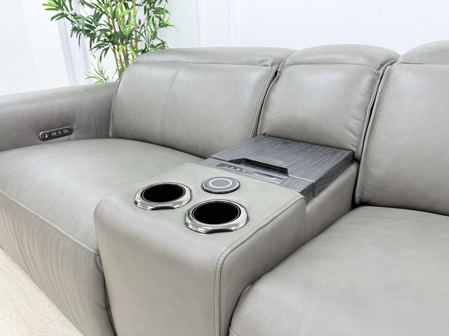 Sofology Premiere 2.5 Seater Power Recliner Sofa In Grey Leather