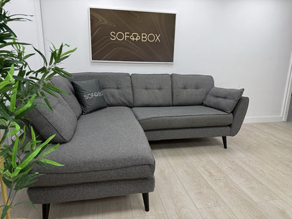 DFS Zinc French Connection Corner Sofa In Grey