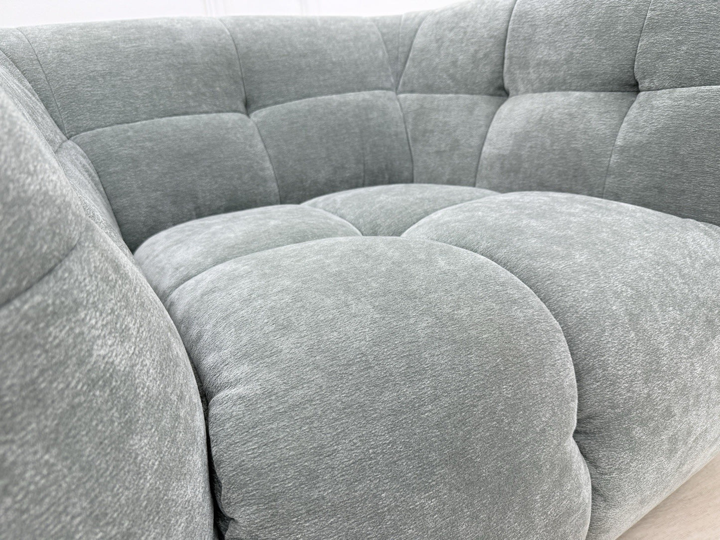 Sofology Lunar Swivel Chair In Textured Chenille Seafoam