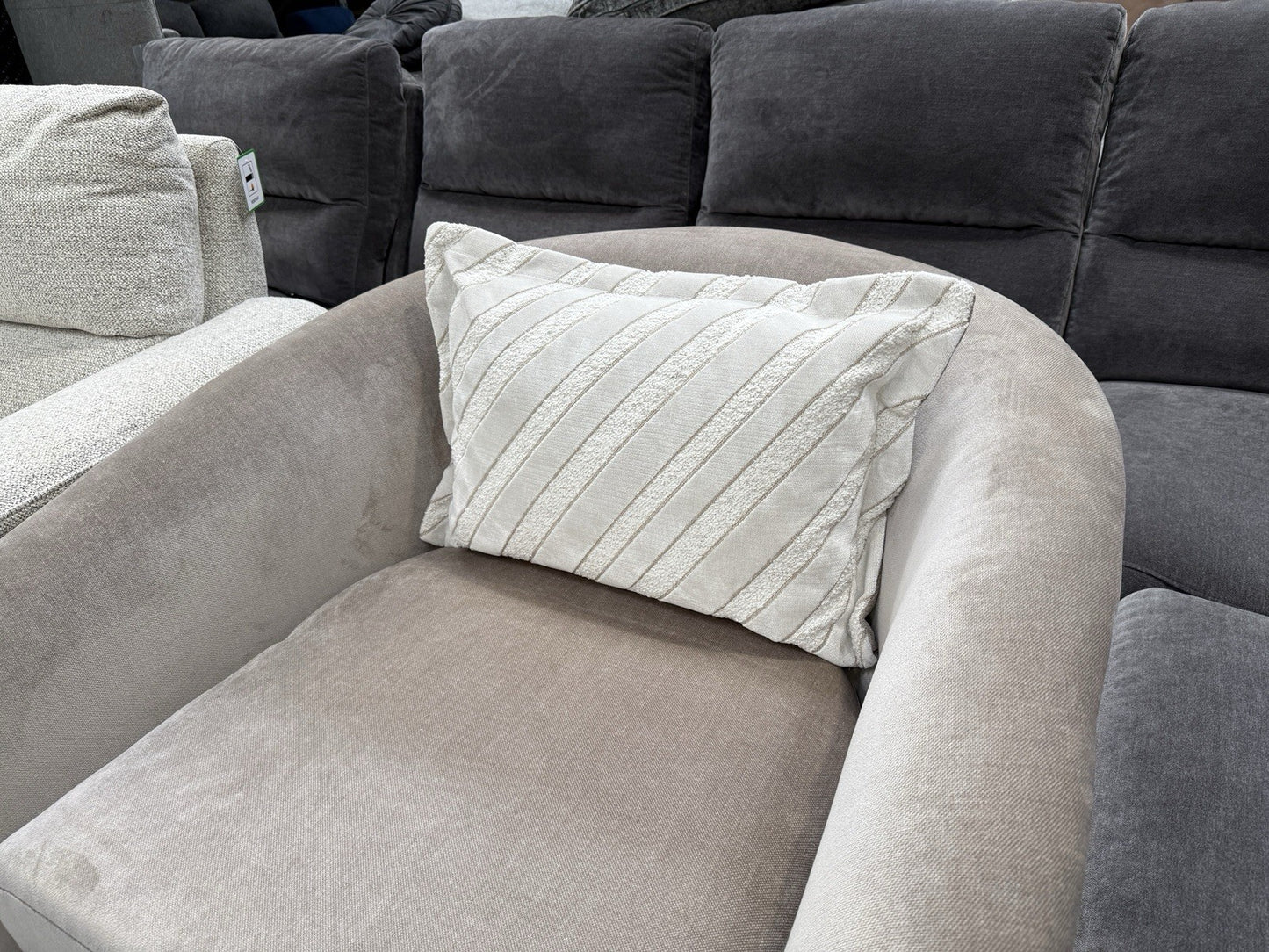 Sofology The Oscar Accent Chair in Fine Textured Chenille Stone Mix