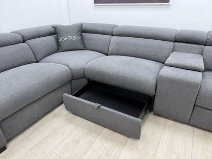 DFS Hike / Wander Storeaway Power Recliner Corner Sofa In Grey