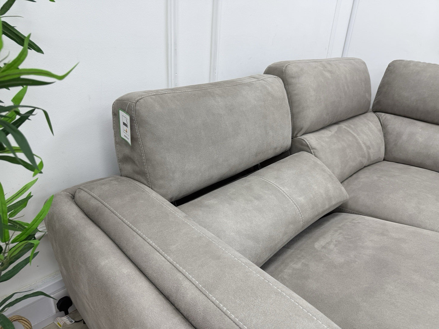 DFS San Mateo Power Recliner Corner Sofa In Misty Arizona Fabric