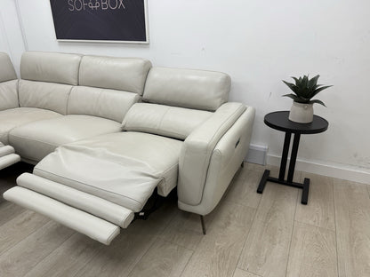 DFS San Antonio Power Recliner Corner Sofa In Fossil Leather