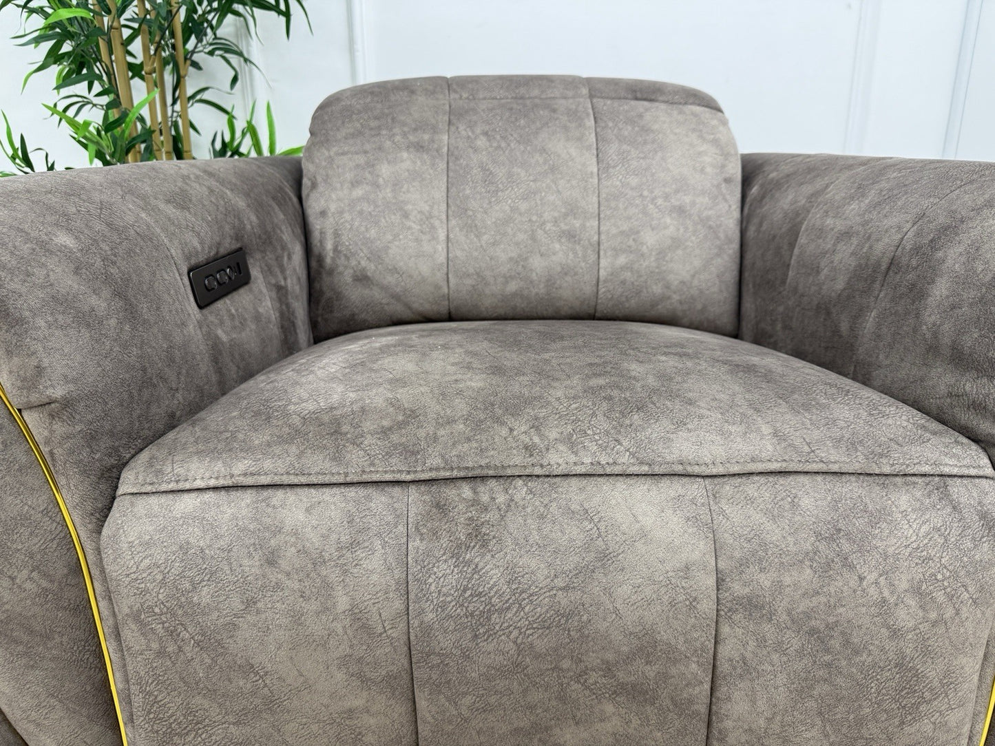 DFS Lidia Power Recliner Chair In Mayson Truffle Fabric