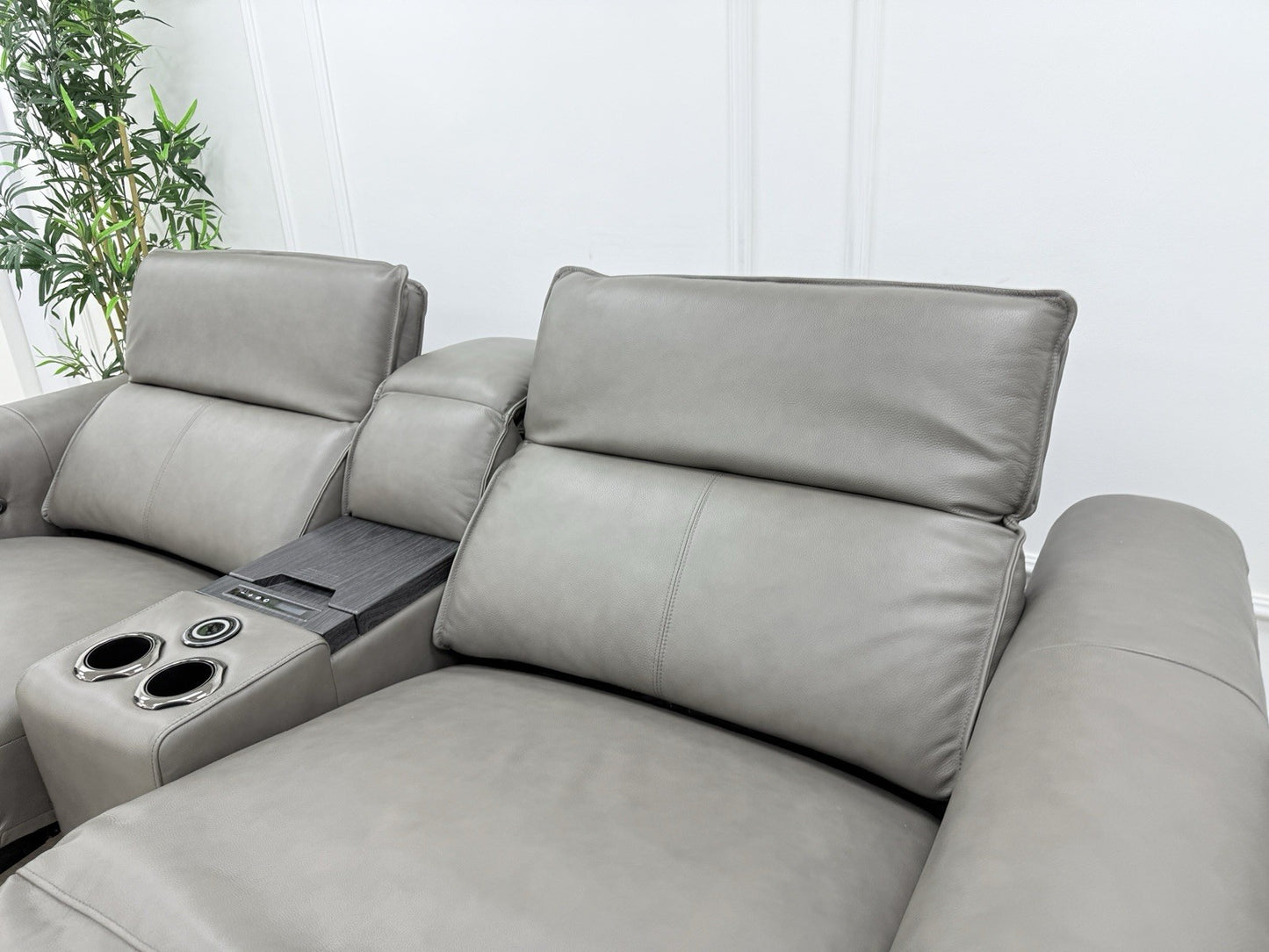 Sofology Premiere 2.5 Seater Power Recliner Sofa In Grey Leather