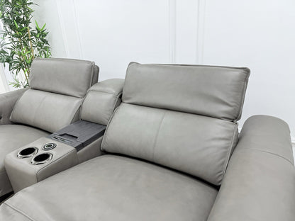 Sofology Premiere 2.5 Seater Power Recliner Sofa In Grey Leather