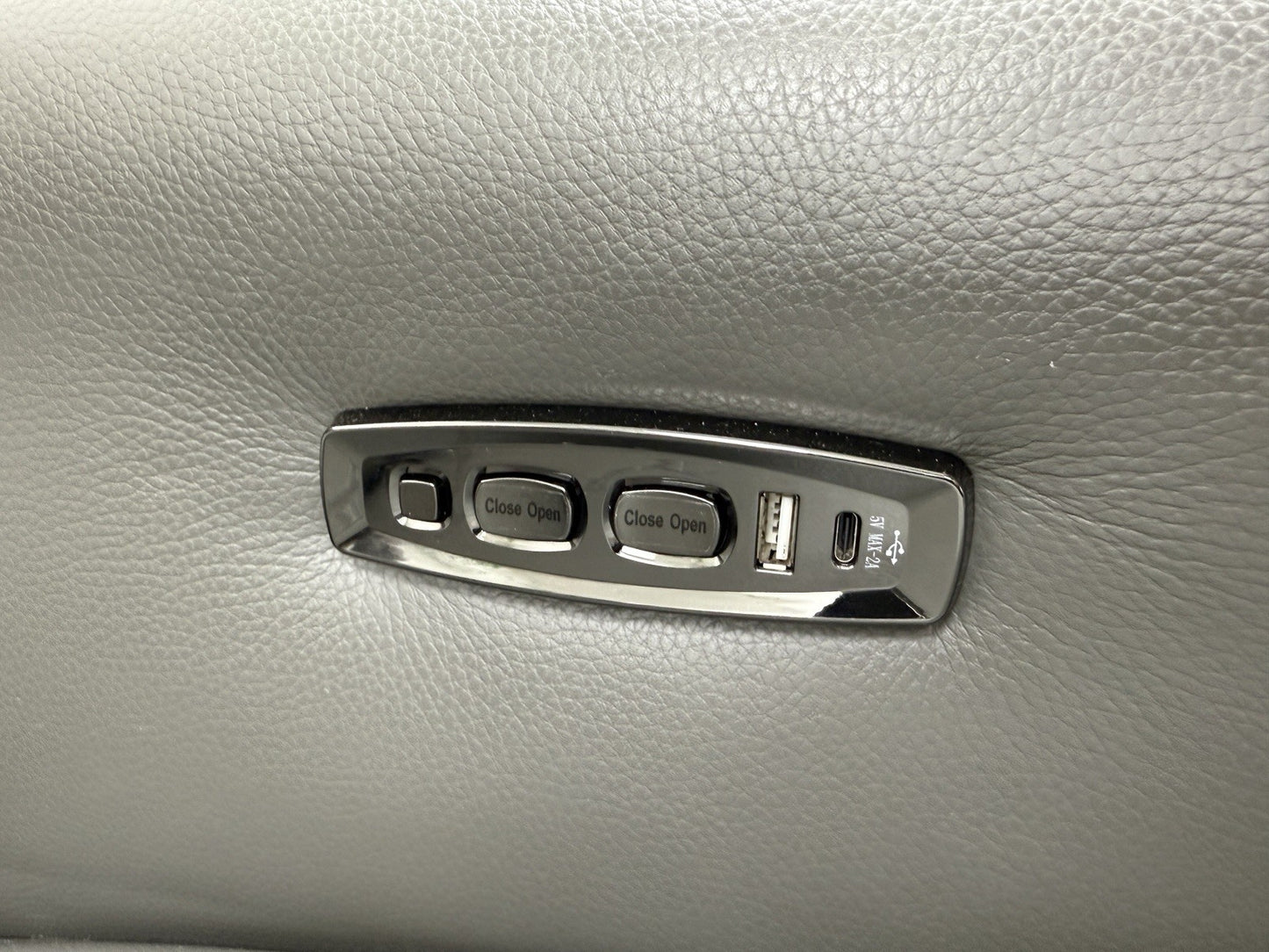 Furniture Village Homestage 3 Seater Power Recliner Media Sofa In Grey Leather