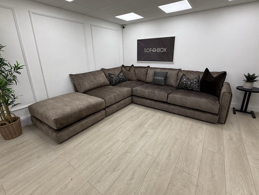 DFS Devine Corner Sofa In Chocolate