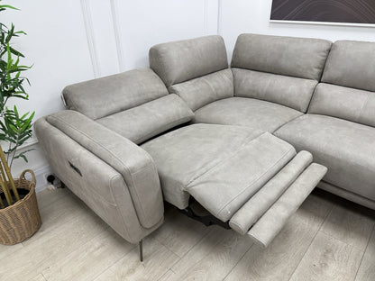 DFS San Mateo Power Recliner Corner Sofa In Misty Arizona Fabric