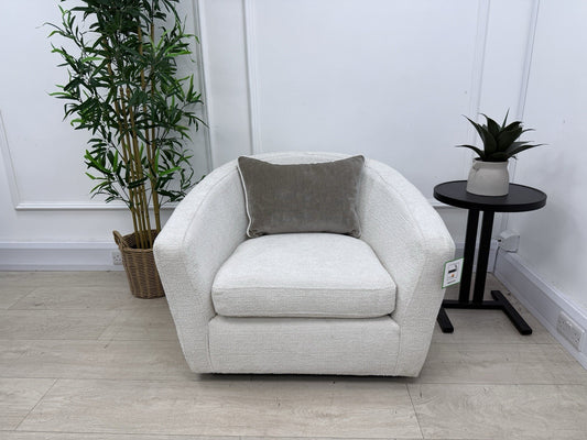 DFS Ada Accent Swivel Chair In Natural Bouclé Fabric