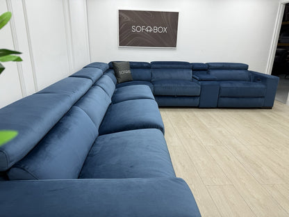 DFS Wander Velvet Power Recliner 3 Corner Sofa Bed 2 In Navy Blue