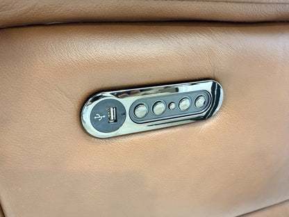 Sofology Laurence Power Recliner Corner Sofa In Tan Leather