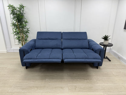 Italia Living 3 Seater Power Recliner Sofa In Luna Blue