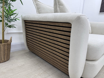 DFS Alani Cuddle Chair Loveseat Sofa In Cream Fabric