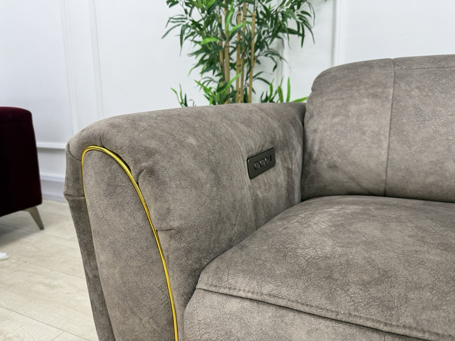 DFS Lidia Power Recliner Chair In Mayson Truffle Fabric